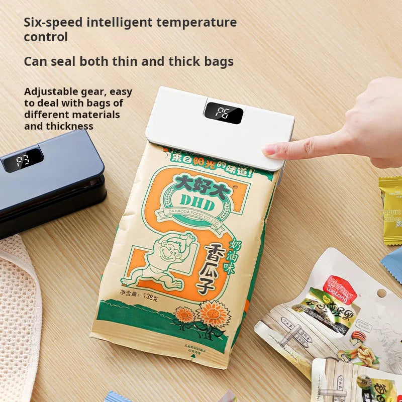 Mini Sellador de Bolsas Magnético con Pantalla Digital