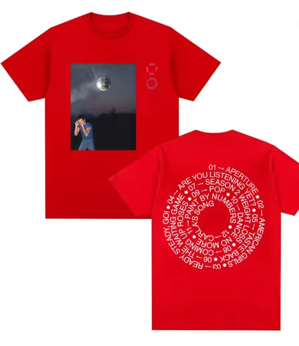 Harry Styles Often Kisses. Hunting Wind Style. 2026 Album. Pattern T-shirt. for Men and Women. Summer. Short-sleeved T-shirt.