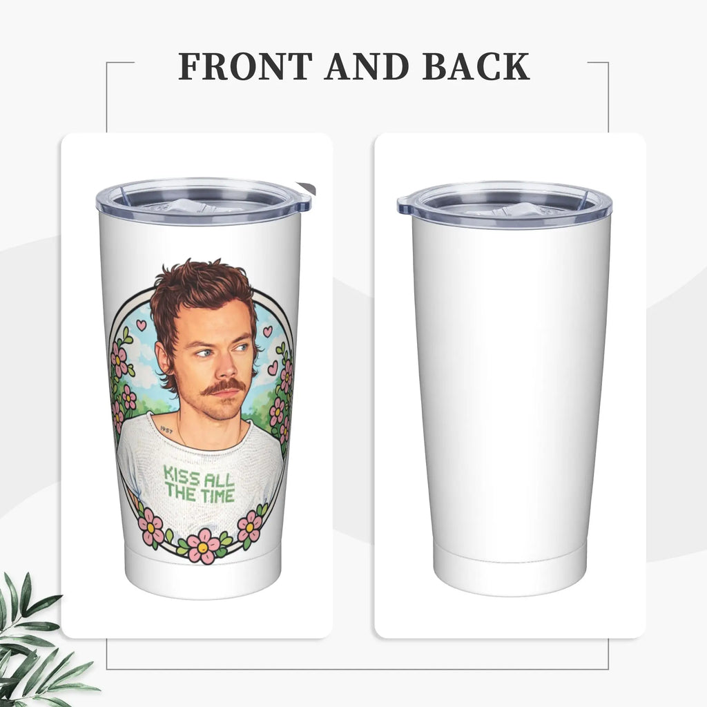 Vaso Térmico de Acero Inoxidable - Diseño Exclusivo de Harry Styles. Calor y Frío.